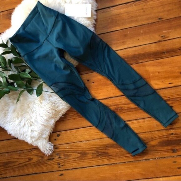 NWT Lululemon Seek The Heat Tight 28" Leggings Green Mesh Sexy Yoga Running 6 - Picture 3 of 8